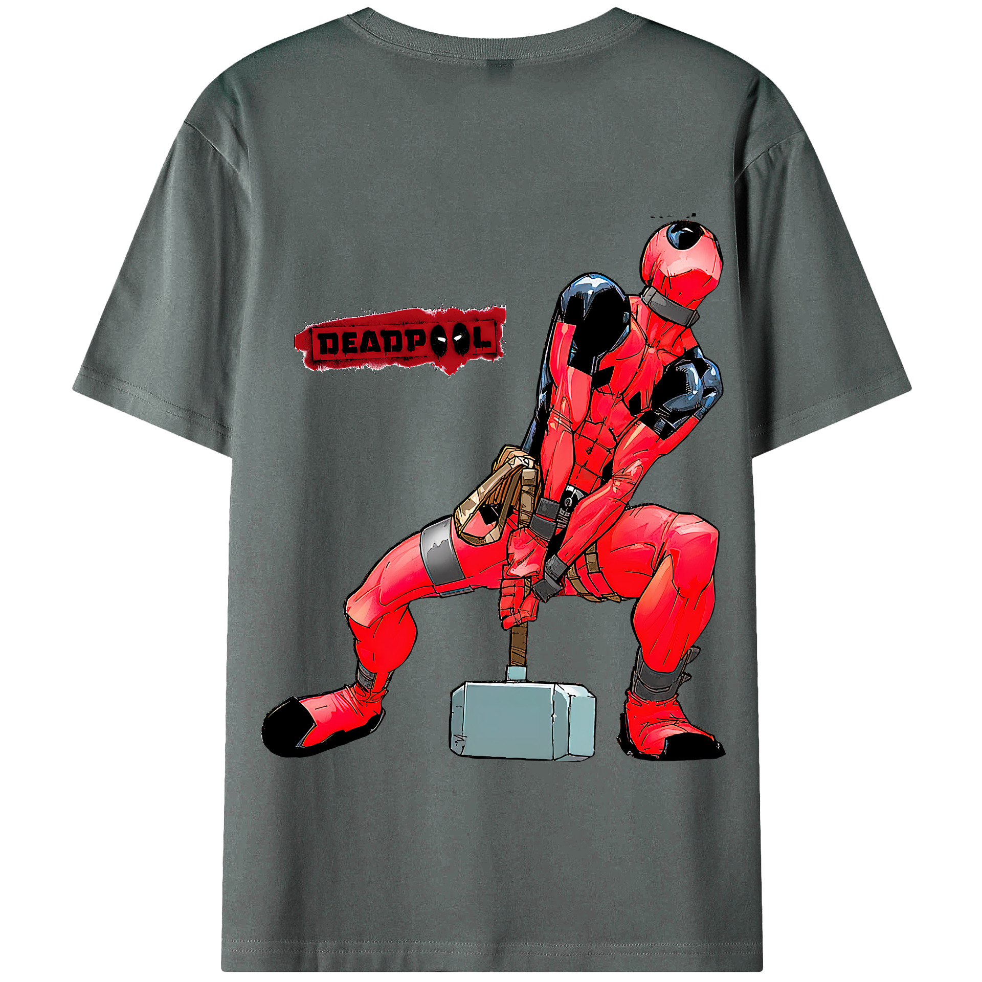 （画像用） Deadpool デッドプール 綿100％半袖Tシャツ（背面プリント）